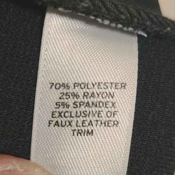 Trouve | Women's Black Faux Leather Trim Skinny Leggings/Pants (Size Large) - Picture 4 of 10